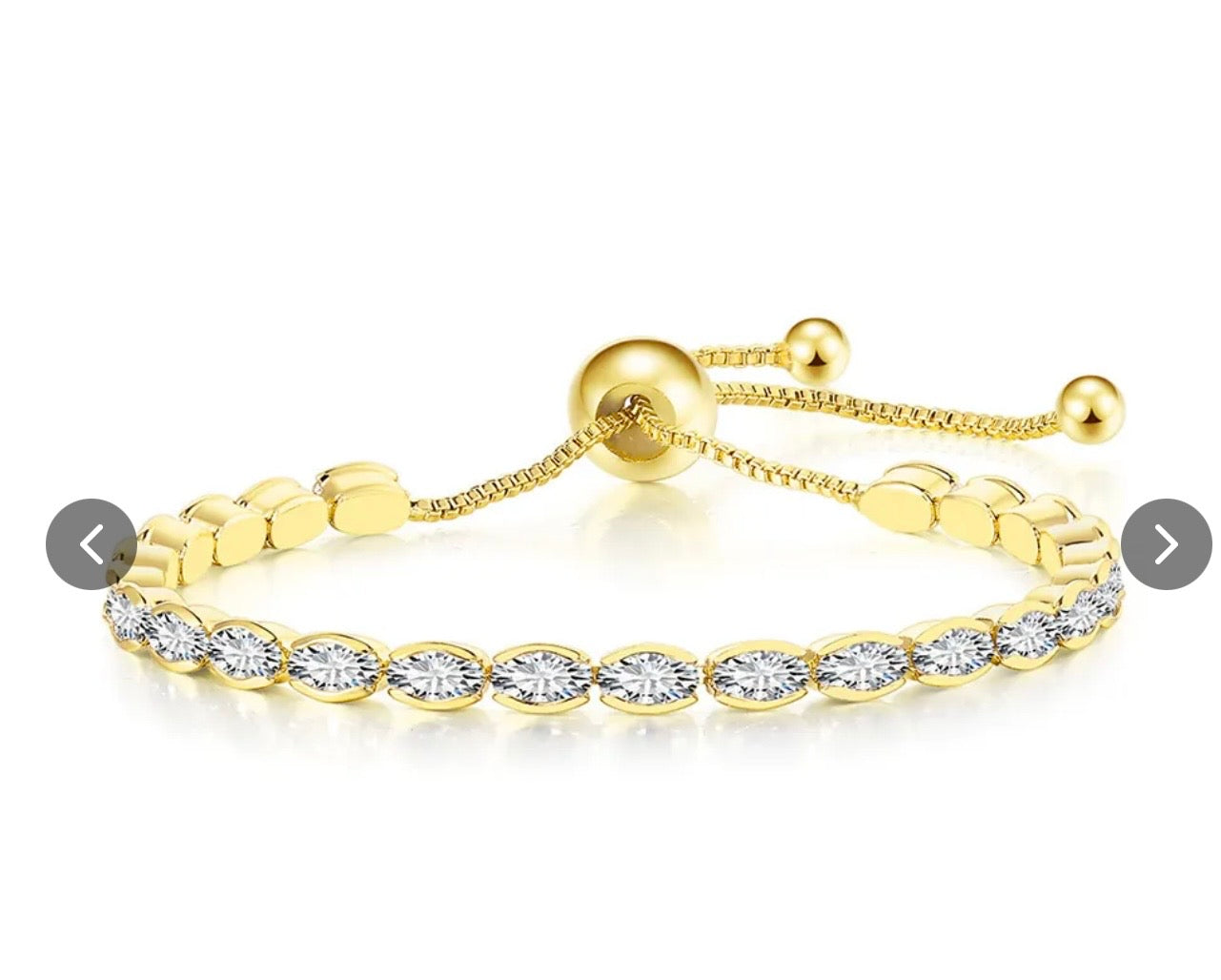 Pulsera Ajustable Dorada con Zirconias