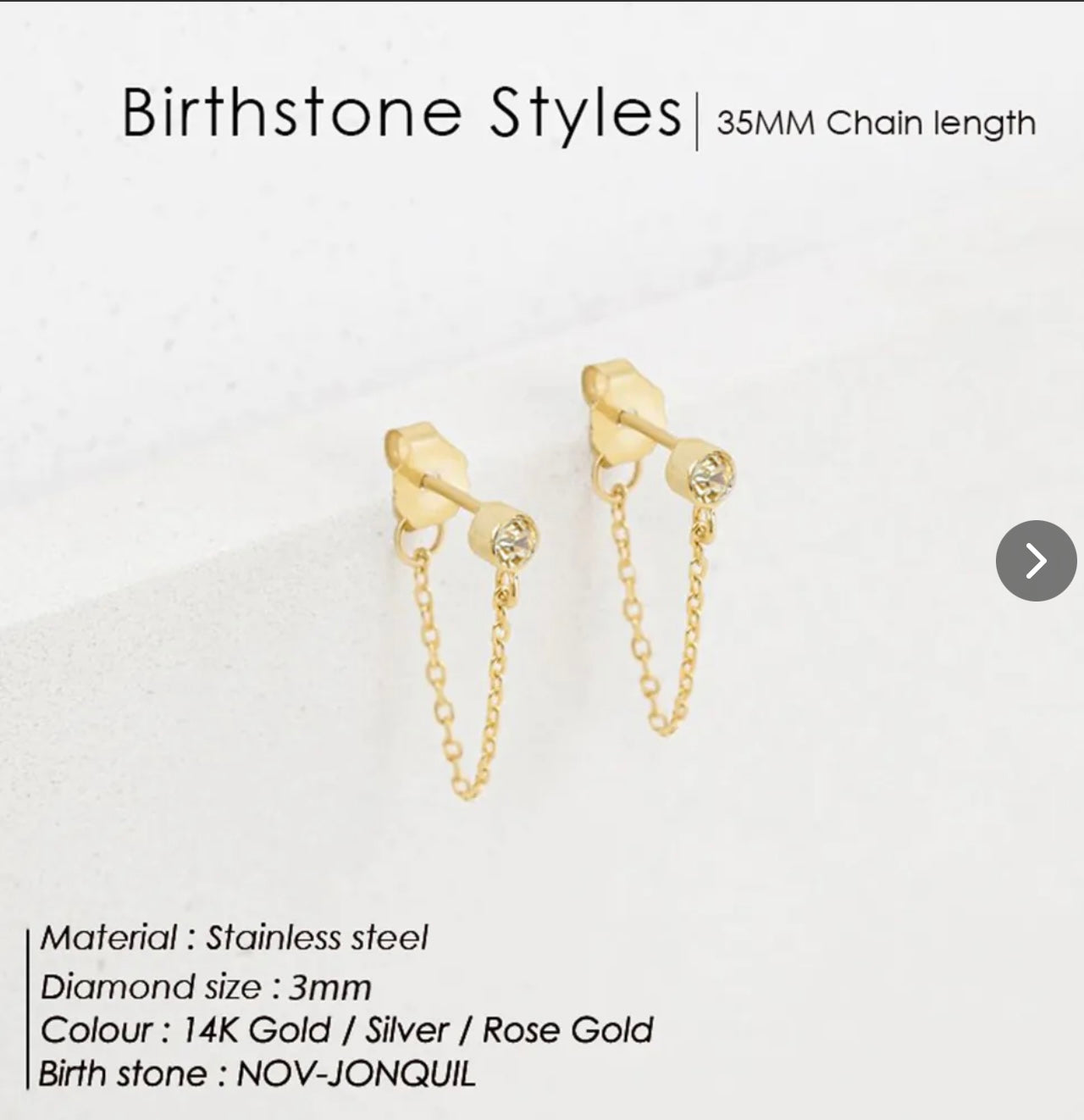 Aretes de cadena